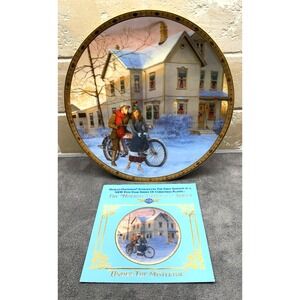 Harley Davidson Christmas Collectors‎ Plate 1994 Under the Mistletoe Limited Ed.